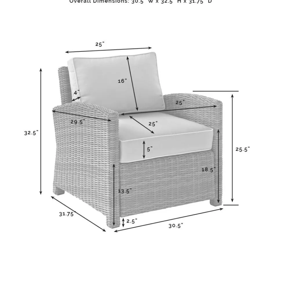 Bradenton 3Pc Outdoor Wicker Armchair Set