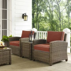 Bradenton 3Pc Outdoor Wicker Armchair Set