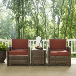 Bradenton 3Pc Outdoor Wicker Armchair Set