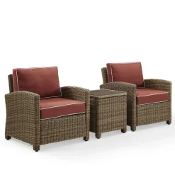 Bradenton 3Pc Outdoor Wicker Armchair Set
