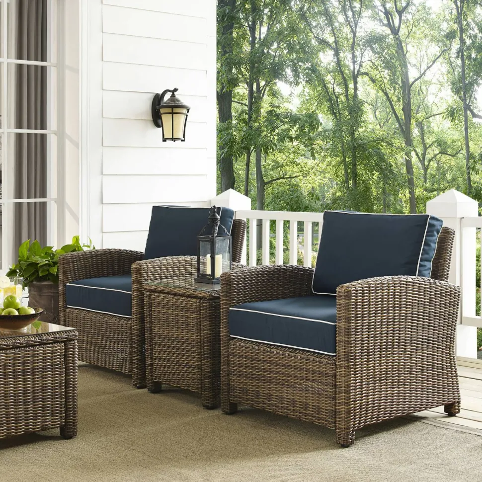 Bradenton 3Pc Outdoor Wicker Armchair Set