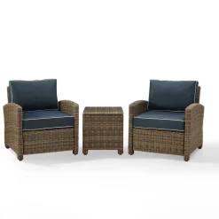 Bradenton 3Pc Outdoor Wicker Armchair Set