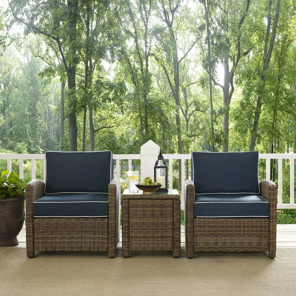 Bradenton 3Pc Outdoor Wicker Armchair Set
