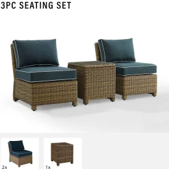 Bradenton 3Pc Outdoor Wicker Chair Set