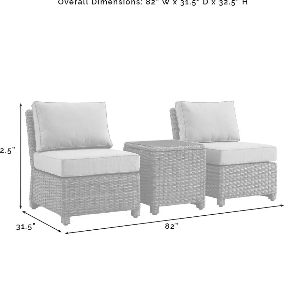 Bradenton 3Pc Outdoor Wicker Chair Set