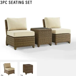 Bradenton 3Pc Outdoor Wicker Chair Set