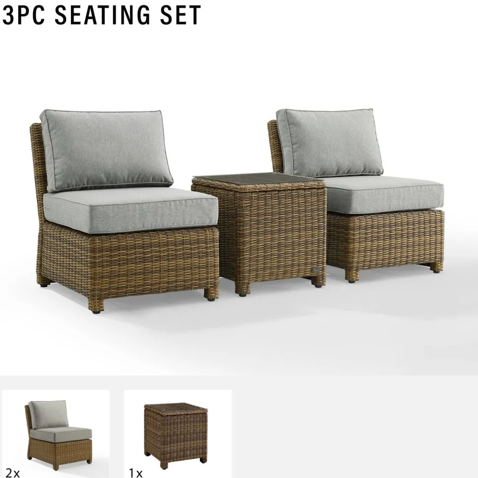 Bradenton 3Pc Outdoor Wicker Chair Set
