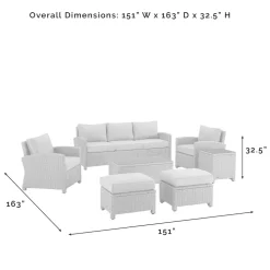 Bradenton 7Pc Outdoor Wicker Sofa Set