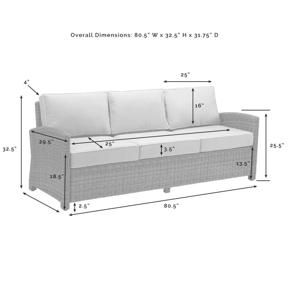 Bradenton 7Pc Outdoor Wicker Sofa Set