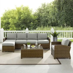 Bradenton 5Pc Outdoor Wicker Sectional Set