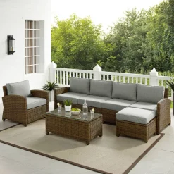 Bradenton 5Pc Outdoor Wicker Sectional Set