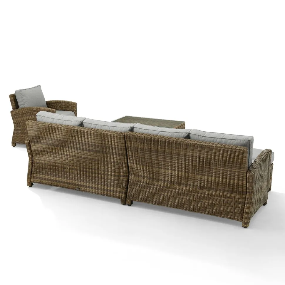Bradenton 5Pc Outdoor Wicker Sectional Set
