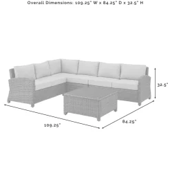 Bradenton 5Pc Outdoor Wicker Sectional Set