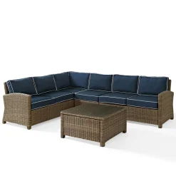 Bradenton 5Pc Outdoor Wicker Sectional Set