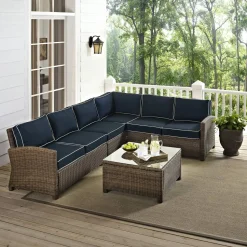 Bradenton 5Pc Outdoor Wicker Sectional Set