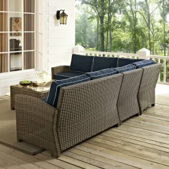 Bradenton 5Pc Outdoor Wicker Sectional Set