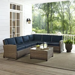 Bradenton 5Pc Outdoor Wicker Sectional Set