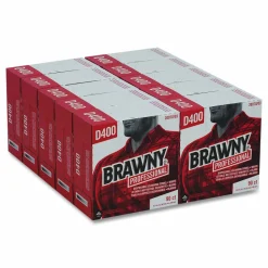 Brawny Industrial Medium-Duty Premium Wipes, 9 1/4" x 16 3/8", White, Box Of 90