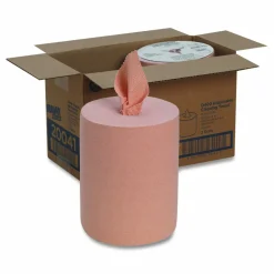 Brawny Professional Medium-Duty Wiper Refill, 1-Ply, 10 x 13, Unscented, Orange, 200/Roll, 2 Rolls/Carton