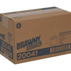 Brawny Professional Medium-Duty Wiper Refill, 1-Ply, 10 x 13, Unscented, Orange, 200/Roll, 2 Rolls/Carton