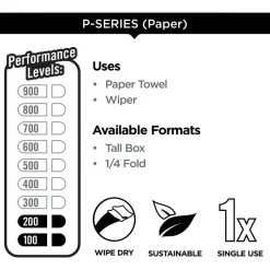 Brawny Professional Medium Duty Scrim Reinforced Wipers, 4-Ply, 9.25 x 16.69, Unscented, White, 166/Box, 5 Boxes/Carton