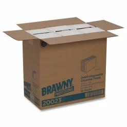 Brawny Professional Medium Duty Premium DRC 1/4 Fold Wipers, 1-Ply, 13 x 12.5, Unscented, White, 65/Pack