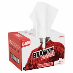 Brawny Professional Premium DRC Wipers, Paper, 1-Ply, 12.5 x 16.75, White, 152/Box