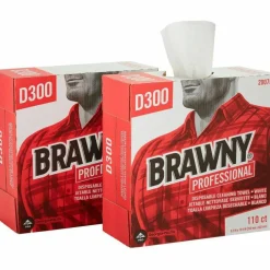 Brawny Professional Tall Dispenser Premium All-Purpose DRC Wipers, 1-Ply, 9.25 x 16, Unscented, White, 110/Box 10 Boxes/Carton