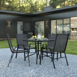Brazos 5 Piece Outdoor Patio Dining Set - 31.5