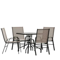 Brazos 5 Piece Outdoor Patio Dining Set - 31.5