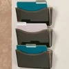 Brenton Studio Unbreakable 3-Pocket Letter-Size Wall Files, Black, Pack Of 3