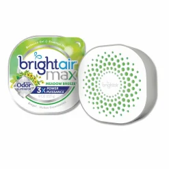 BRIGHT Air Max Odor Eliminator Air Freshener, Meadow Breeze, 8 oz Jar, 6/Carton