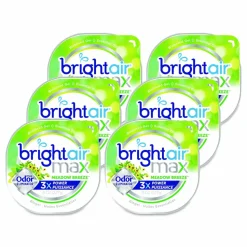 BRIGHT Air Max Odor Eliminator Air Freshener, Meadow Breeze, 8 oz Jar, 6/Carton