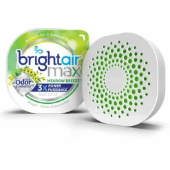 BRIGHT Air Max Odor Eliminator Air Freshener, Meadow Breeze, 8 oz Jar, 6/Carton