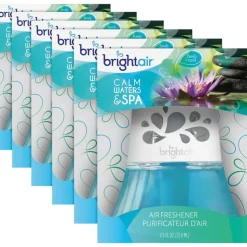 Bright Air Scented Oil Air Fresheners, Calm Waters/Spa Scent, 2.5 Oz, Blue, Pack Of 6