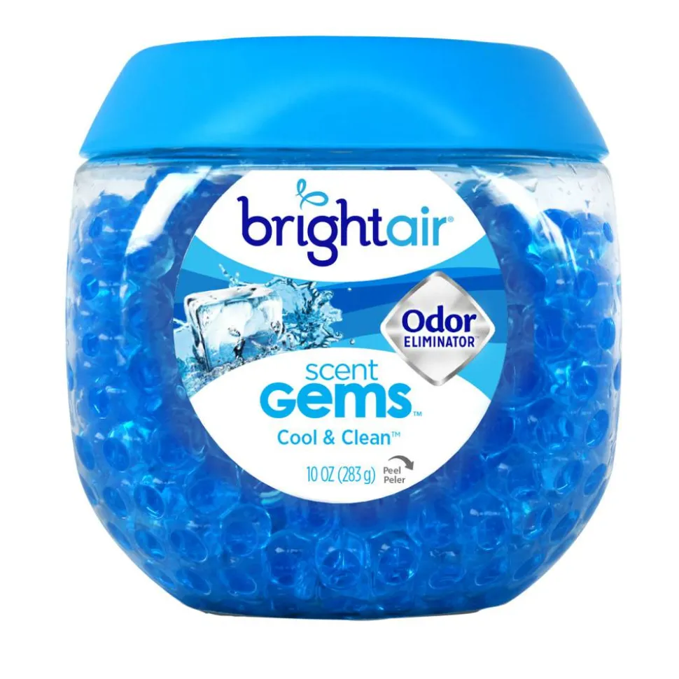 BRIGHT Air Scent Gems Plus Odor Eliminator Beads Air Freshener, Cool & Clean, 10 Oz