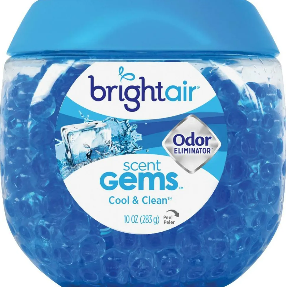 BRIGHT Air Scent Gems Plus Odor Eliminator Beads Air Freshener, Cool & Clean, 10 Oz