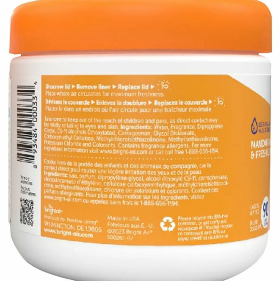 BRIGHT Air Super Odor Eliminator Gel, 14 Oz., Mandarin Orange & Fresh Lemon