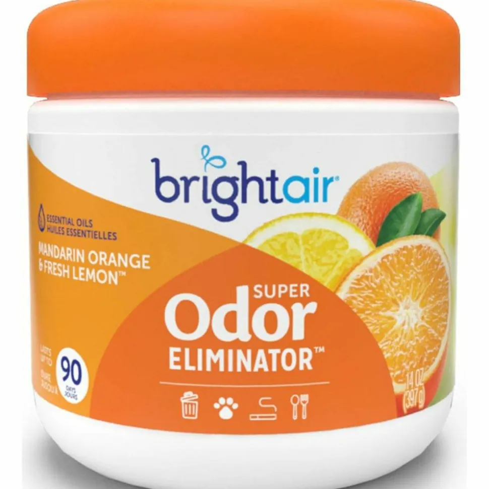 BRIGHT Air Super Odor Eliminator Gel, 14 Oz., Mandarin Orange & Fresh Lemon