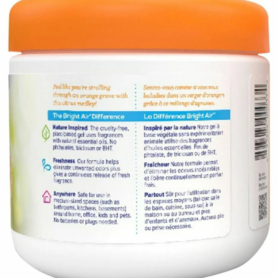 BRIGHT Air Super Odor Eliminator Gel, 14 Oz., Mandarin Orange & Fresh Lemon