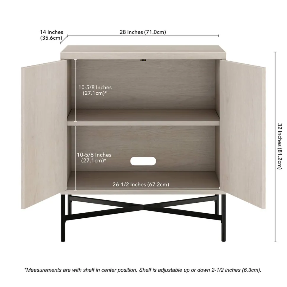 Brighton 28" Wide Rectangular Accent Cabinet in Alder White