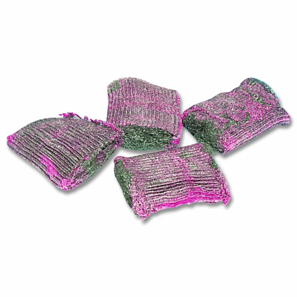 Brillo Hotel Size Soap Pad, 4 x 4, Charcoal/Pink, 10/Box