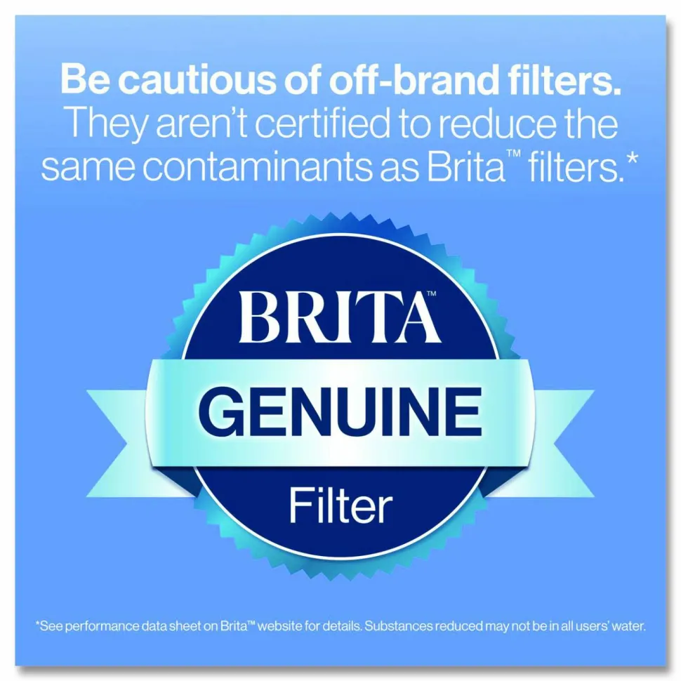 Brita Small 6-Cup Water Filter Pitcher with 1 Standard Filter, Denali, White, 2/Carton