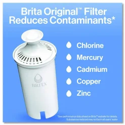 Brita Small 6-Cup Water Filter Pitcher with 1 Standard Filter, Denali, White, 2/Carton