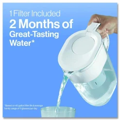 Brita Small 6-Cup Water Filter Pitcher with 1 Standard Filter, Denali, White, 2/Carton