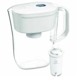 Brita Small 6-Cup Water Filter Pitcher with 1 Standard Filter, Denali, White, 2/Carton