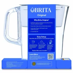 Brita Small 6-Cup Water Filter Pitcher with 1 Standard Filter, Denali, White, 2/Carton