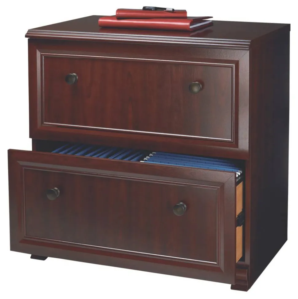 Broadstreet 29-1/2"W x 19"D Lateral 2-Drawer File Cabinet, Cherry