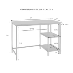 Brooke Desk in Washed Oak & Antique Bronze