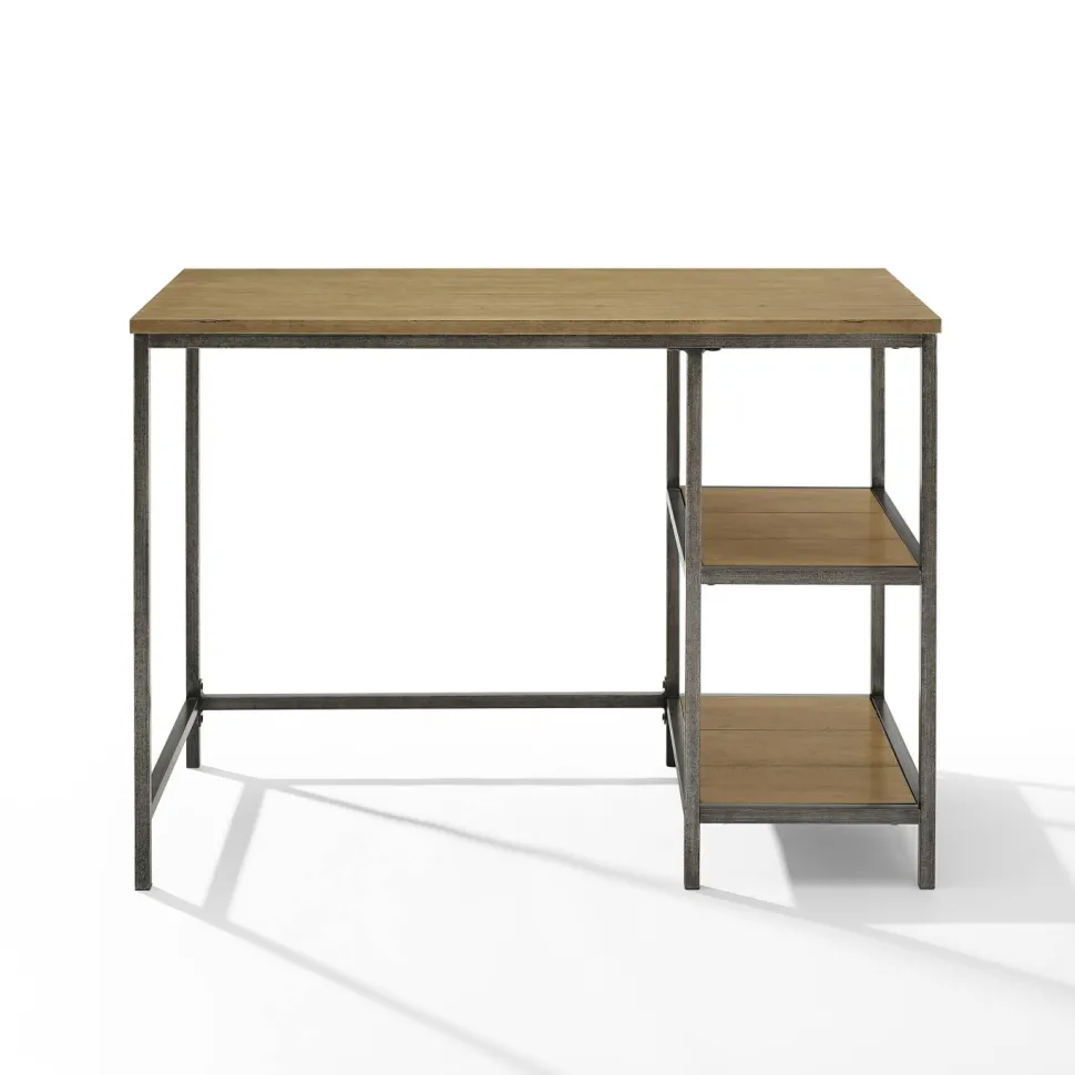 Brooke Desk in Washed Oak & Antique Bronze